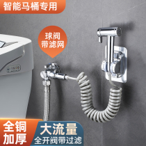 Smart toilet special flushing spray gun companion bathroom pressurized one in and two out ball valve with filter faucet