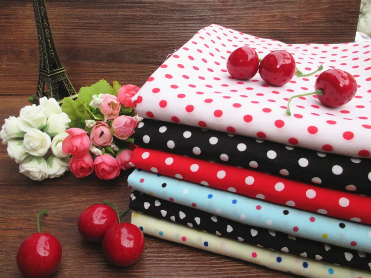 New lụa cotton lụa bông vải rayon bé Polka Dot vải vải mát vào mùa hè chế biến giải phóng mặt bằng miễn phí vận chuyển - Vải vải tự làm