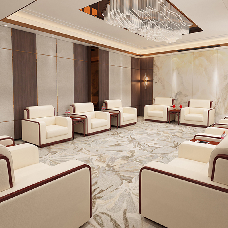 Modern office conference meeting area VIP reception sofa simple business negotiation fabric single coffee table combination