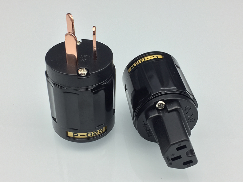 Japan Eurasian 029 red copper American American national standard power cord plug tail plug fever pure thick copper sheet