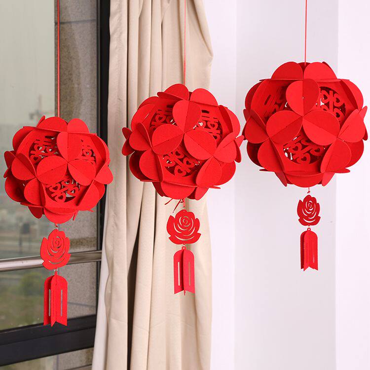 Wedding products happy characters small lanterns creative hydrangea non-woven laffard wedding room decoration flower ball hanging decoration outdoor indoor
