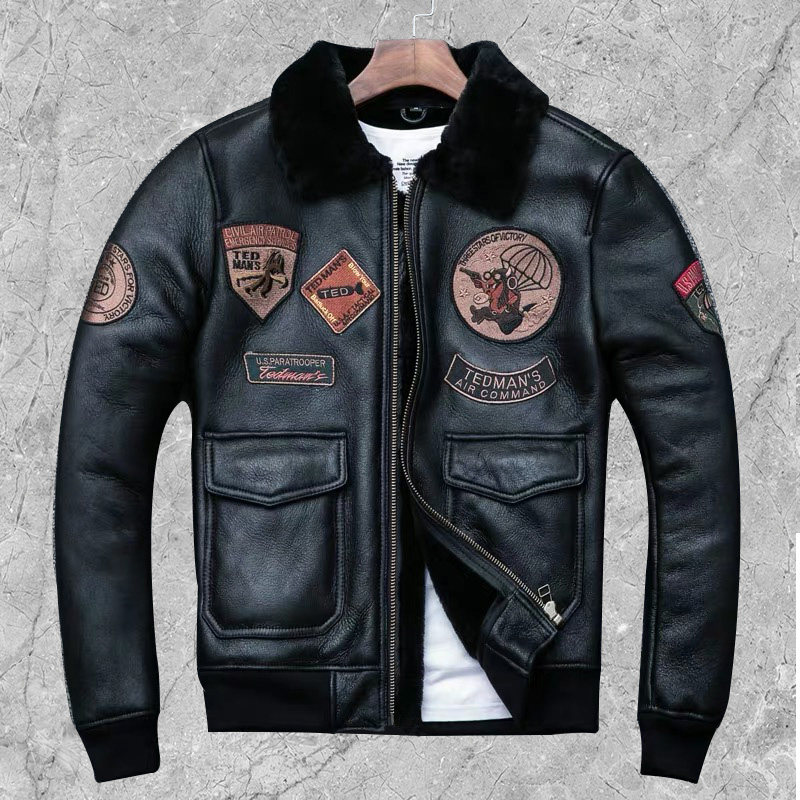 Winter clothing original eco-fur integrated leather fur coat men's large code Flying jacket thickened jacket pick up leak-Taobao