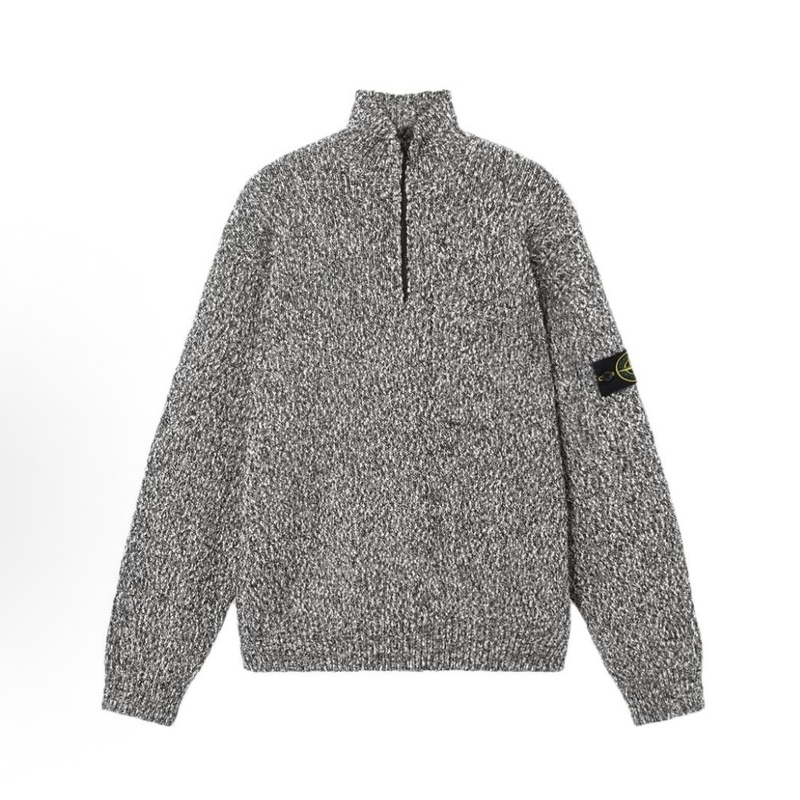 Stone Island Stone Island 26 Autumn/Winter Chest Pocket Stand Collar Knitted Long Sleeve Floral Black Stone Island Stone Island 26 Autumn/Winter Chest Pocket Stand Collar Knitted Long Sleeve Floral Black
