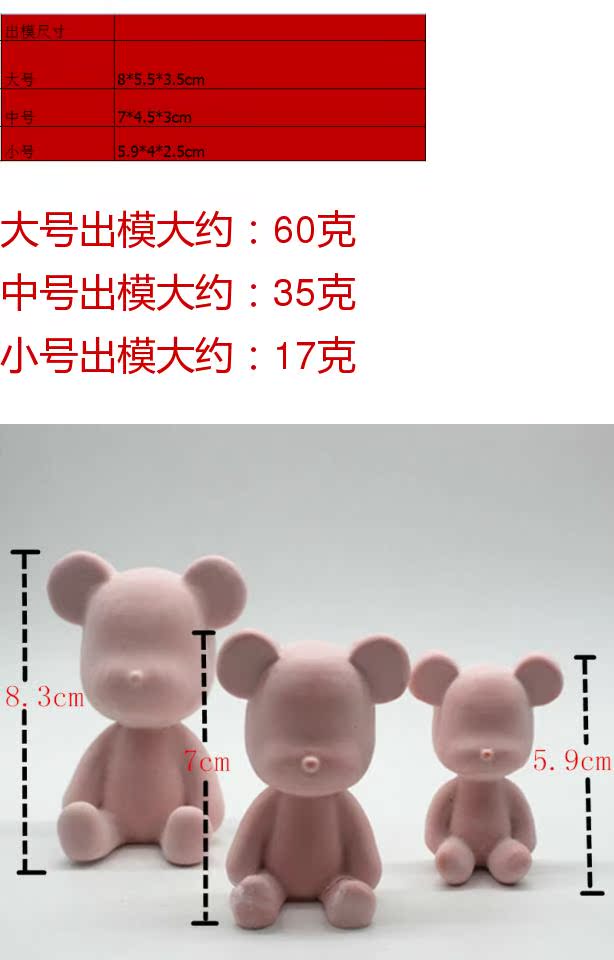 Tự làm bánh trang trí khuôn bạo lực gấu hương liệu đầu ra clip Khuôn khuôn sô cô la Silicone Khuôn xà phòng - Tự làm khuôn nướng khuôn bánh flan