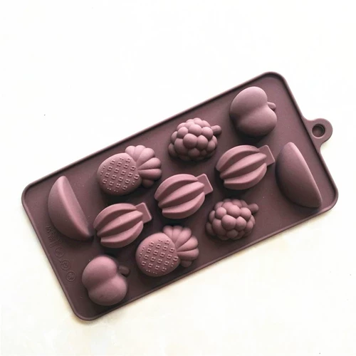 11 последовательных силиконовых форм для фруктов, формы для шоколада, серии фруктов, формы для бананов и груш, формы для формочек для льда для приготовления желе