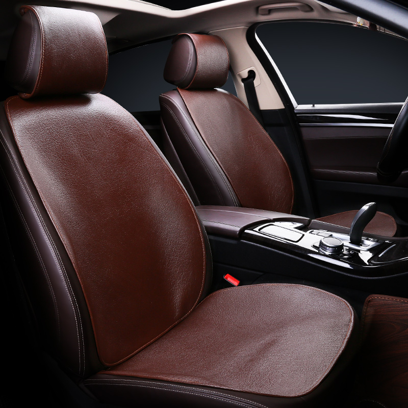 The first layer of buffalo leather car seat cushion summer new small waist breathable cool topper car cushion four seasons leather monolithic seat cushion