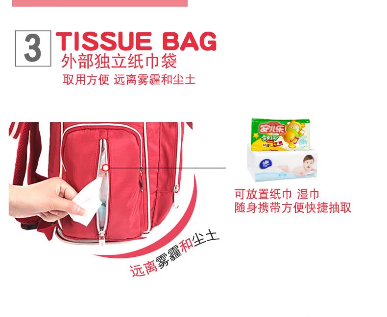 Mới An Dai Mummy bag Ba lô chéo đa chức năng công suất lớn Mang thai mẹ và túi mẹ chờ túi bộ túi mẹ và bé