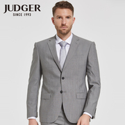 Judger Zhuangji nam Suit làm việc 100Wool Suit Hai mảnh Grey Suit Đàn ông