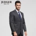 JUDGER Zhuang Ji Dress Up Suit Suit Suit Pinstriped Dress Suit Nam Wool Wool Silk suit nam Suit phù hợp