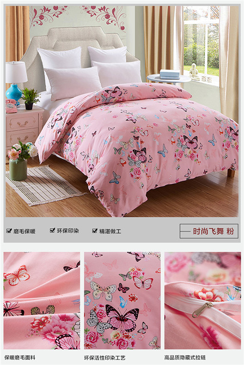 Chăn bông 200x230 đơn mảnh 100% cotton chà nhám dày mùa đông 220x240 đôi chăn trẻ em nữ 	bộ chăn phao ga gối