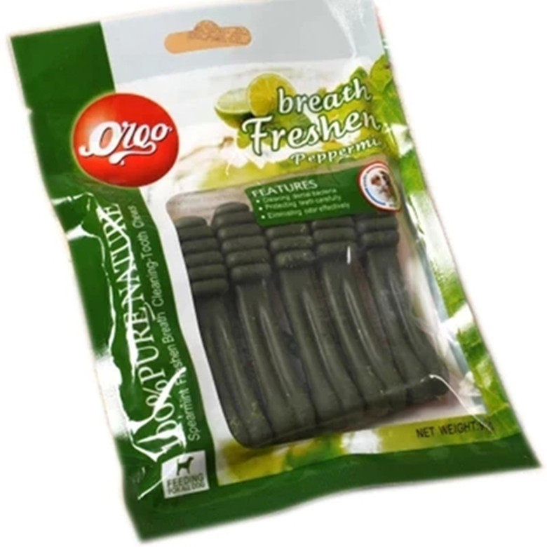 Dog snack dog bite the teeth bone Ouka green clean toothbrush brush bone grinding teeth stick 90g pet snack