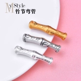 Серебряный браслет, бамбуковая плетеная изогнутая трубка ручной работы, аксессуары, материал, 3D