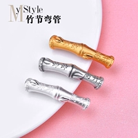 Серебряный браслет, бамбуковая плетеная изогнутая трубка ручной работы, аксессуары, 3D