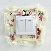 European heart-shaped flower fabric wall stickers quick close stickers switch sets switch stickers lace wall stickers light stickers