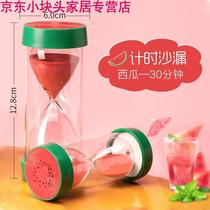 Time hourglass timer 30 minutes childrens anti-fall ornaments 60 creative fruit funnel sand bottle (watermelon-