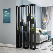 New simple Wrought iron partition screen Living room entrance decorative frame Office light luxury hollow partition wall customization