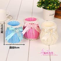Small cream Home Woven Pen Holder Family Residence Decorative debris containing basket Delicate Fish Basket Flower Flower Vase Vase Flower Basket