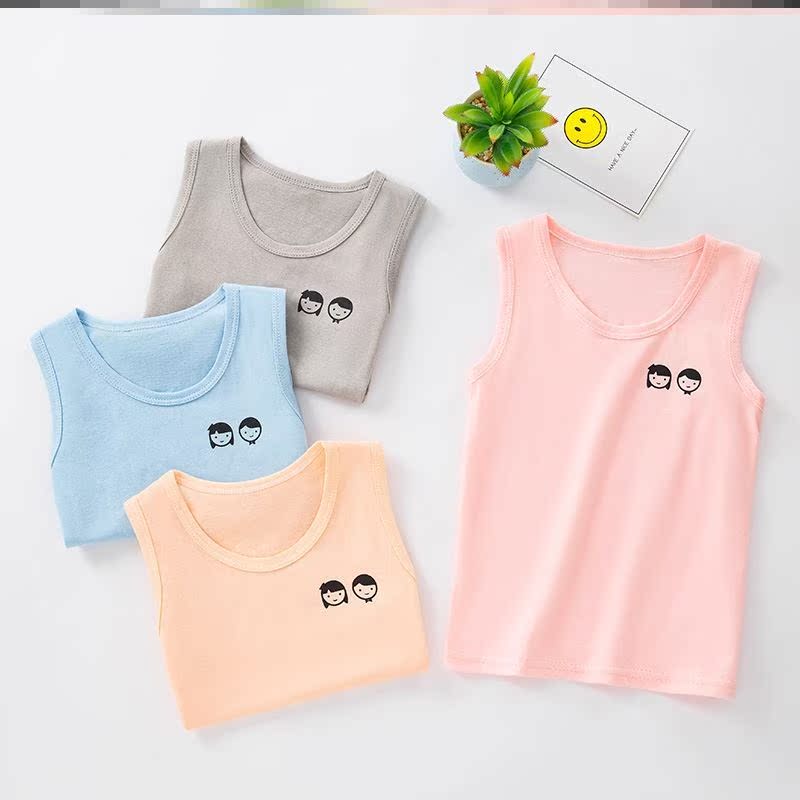 Cô gái sling vest vào mùa hè con mỏng bé con dưới edilate ít cô gái bông con lớn màu trắng lớn.