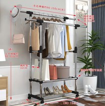 Clothes rack telescopic household number type double pole outdoor inner yard cool clothes floor hanging clothes sweep folding stainless steel