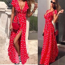 Bohemia dot printed dress female п л а т ь second е м