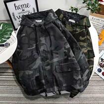 Camouflage work clothes mens winter fashion brand top net red ins couple port wind jacket handsome trend jacket chic