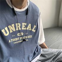 Basketball Suit Fake Two T-Shirt Male Short Sleeve Round Collar Summer 50% Sleeves Han Version Trendy Loose Half Sleeve Blouse Man