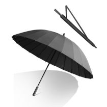 Black Umbrella 24 Thickened Black Straight Handle Large Rain Gears Strictly Umbrella Umbrella Large Umbrella Cover Adult 24