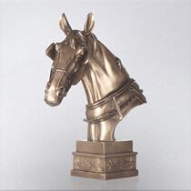 New Chinese style modern minimalist horse head ornaments cold cast copper sample room living room hotel coffee house soft decorations