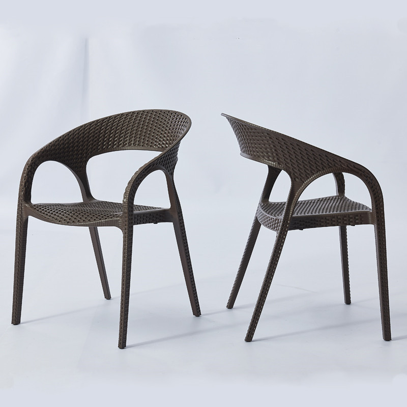 Nordic Imitation Vine Plastic Chair Creative Round Back Negotiation Brief Dining Room Dining Room Coffee Hall Milk Tea Outdoor Leaning Back Chair