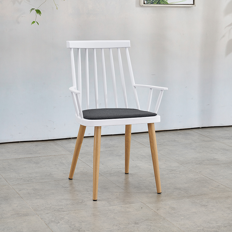 Nordic plastic iron Windsor chair modern simple personality plastic chair balcony study cafe sweet shop negotiation chair