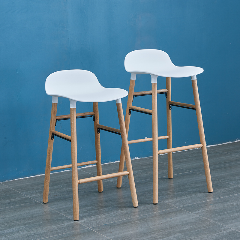 inns bar chair wood footed fashion bar stool front desk reception high chair Nordic modern bar stool net red bar chair