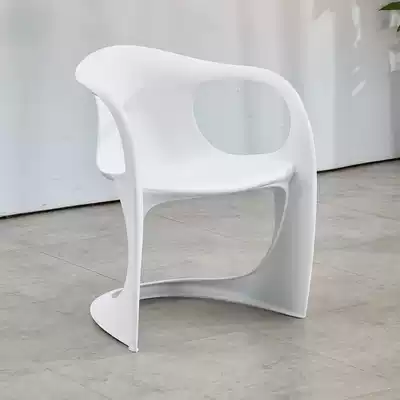 Nordic modern plastic chair creative dining chair negotiation chair book room dining room coffee stool Z-shaped chair dressing chair