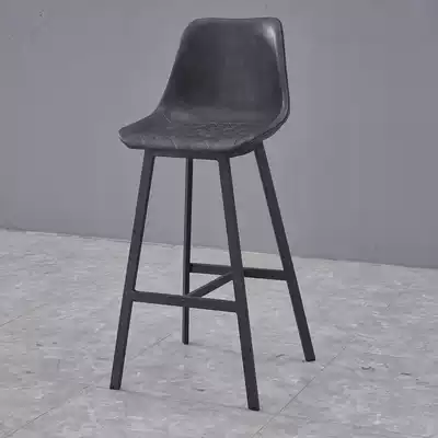Nordic wrought iron bar chair Retro soft bag bar chair Studio high chair Industrial style backrest chair Household bar stool