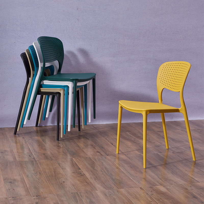 Simple modern plastic chair home dining room living room mahjong food stall barbecue dessert milk tea shop back chair stool