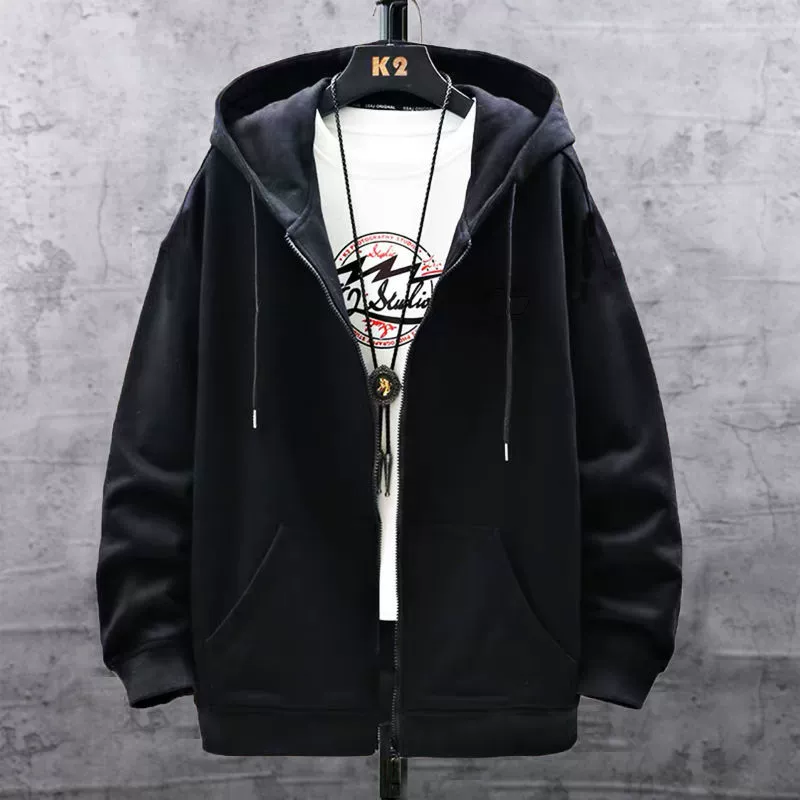 G11 mùa thu và mùa đông nam có mũ trùm đầu áo len nam mở rộng vải nhung thường xuyên dây kéo áo hoodie nam thể thao phiên bản Hàn - Thể thao lông cừu / jumper