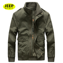 JEEP mens coat spring and autumn 2021 new mature jacket mens JEEP dad black mens coat top