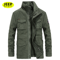 JEEP mens coat spring 2021 New jacket mens spring and autumn JEEP long cotton top mature tide