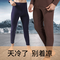 De velvet warm pants mens slim and velvet thin winter self-heating tight trousers large size leggings