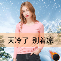 Women plus fat plus size base shirt milk silk thin velvet long sleeve T-shirt 200kg fat autumn warm top