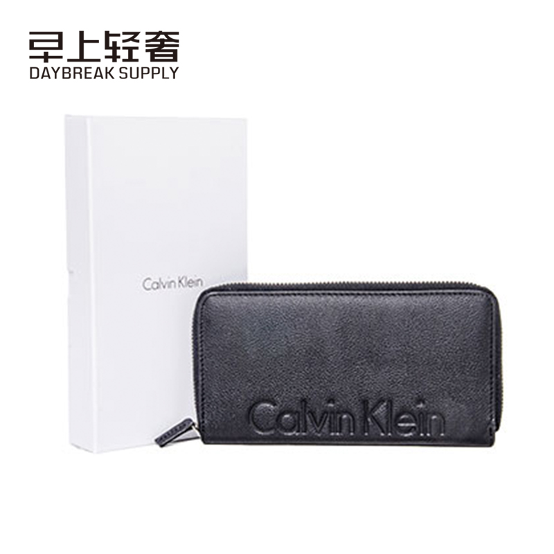 Calvin Klein/卡尔文克雷恩男士休闲商务长款牛皮钱包logo款79474