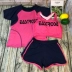 Bộ đồ bơi thể thao nữ bikini ba mảnh che bụng thon gọn ngực nhỏ tập hợp quần boxer áo tắm nóng bỏng bảo thủ bikini 2 mảnh màu đỏ Bộ đồ bơi hai mảnh