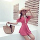 Áo tắm nhỏ một mảnh tươi mát áo tắm nữ giảm béo bụng từ vai lưới sinh viên bảo thủ Pingjiao áo tắm suối nước nóng quần áo bơi liền thân Bộ đồ bơi One Piece