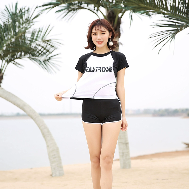 Bộ đồ bơi thể thao nữ bikini ba mảnh che bụng thon gọn ngực nhỏ tập hợp quần boxer áo tắm nóng bỏng bảo thủ