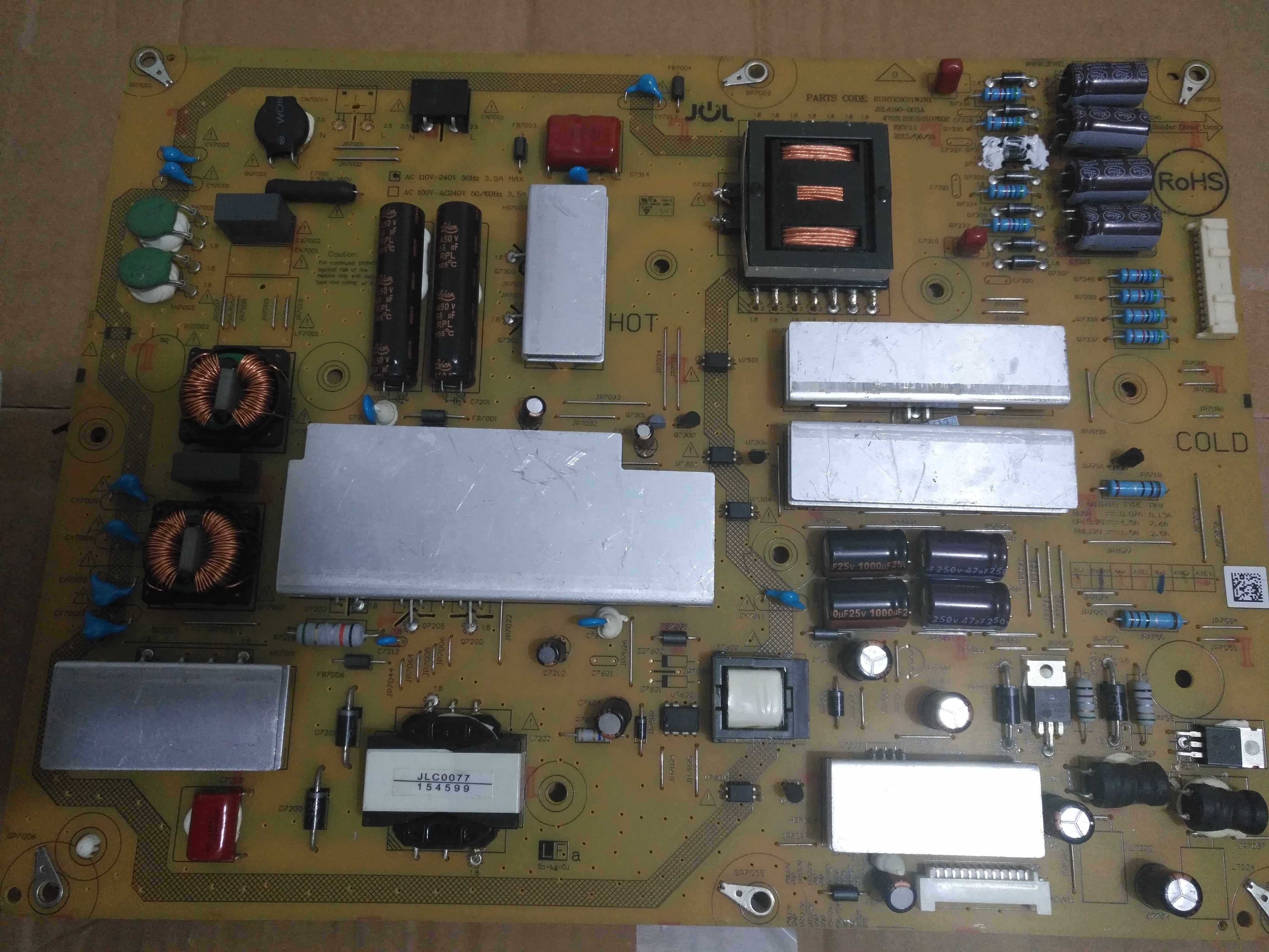 Sharp LCD-60LX750A power board RUNTKB071WJN1 JSL4190-003A power board
