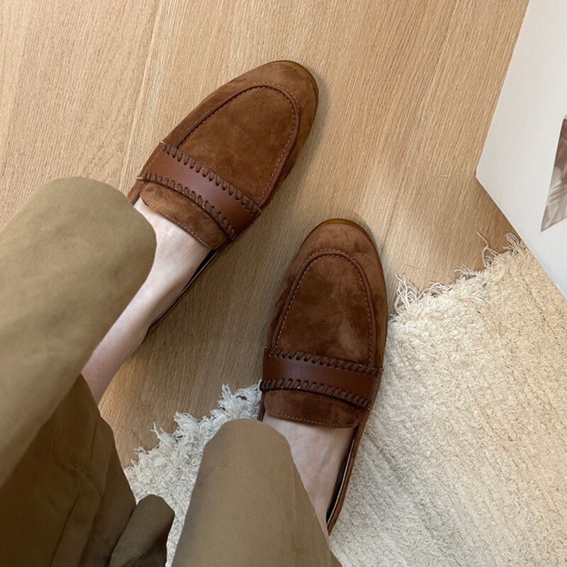 Niche Slip-On Loafers for Women, Genuine Leather, Comfortable Soft Sole, Casual New Style Small Leather Shoes, Single Shoes for Women