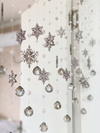 Ánh sáng sang trọng hiện đại bông tuyết rèm hạt pha lê Rèm cửa phòng tắm Fengshui phòng khách hiên vách ngăn rèm Bắc Âu rèm trang trí rèm cửa pha lê