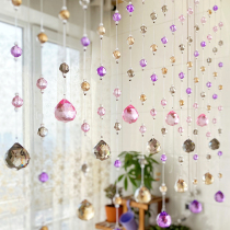 Living room punch-free crystal glass bead curtain partition curtain bedroom door curtain arched retro atmosphere decorative curtain door