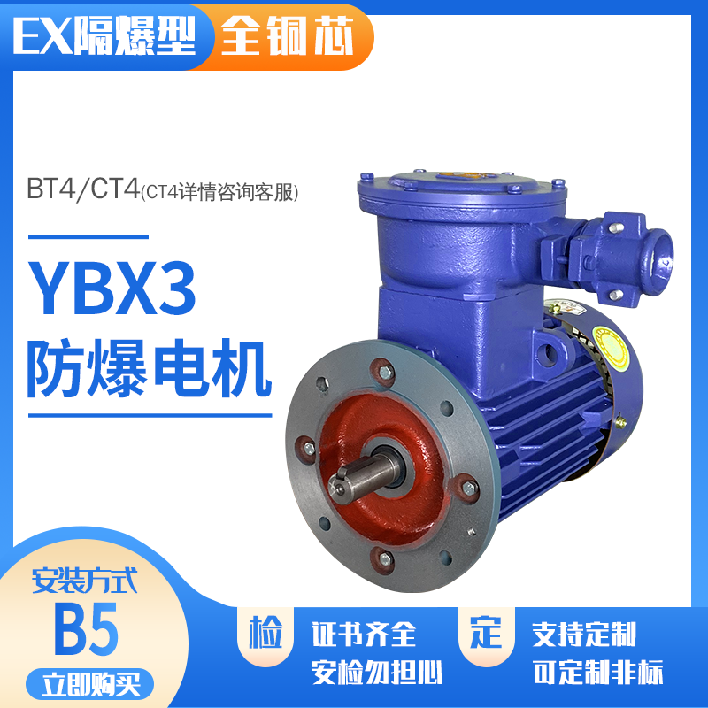 YBX3 explosion-proof motor upright sepputriage BT4 three-phase IP55 mine CT4 coal ANO 0 75 1 5 3 4 7 5KW