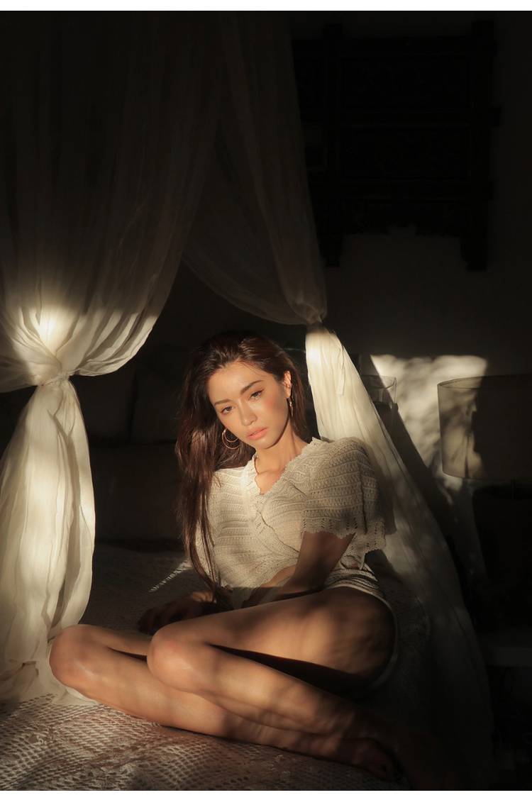 Dệt kim thanh lịch Openwork Ren cao Eo Bao bụng Belly Slim Spa Spa Góc phẳng Chia áo tắm Phụ nữ - Bộ đồ bơi hai mảnh đồ bơi 2 mảnh bé gái