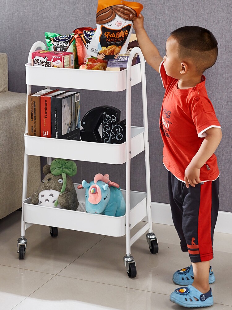 Hand cart shelf Kitchen artifact Mobile newborn baby snacks Multi-layer beauty salon floor storage Nail art